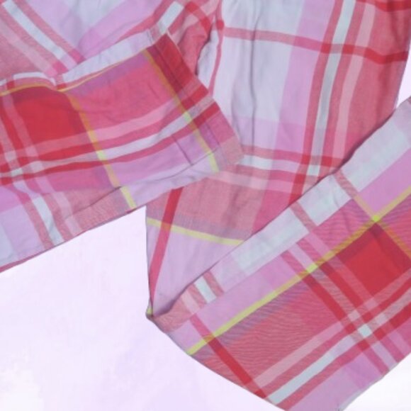 PINK Victoria's Secret distressed ripped plaid pj pajamas pants in pink and red - Picture 3 of 12
